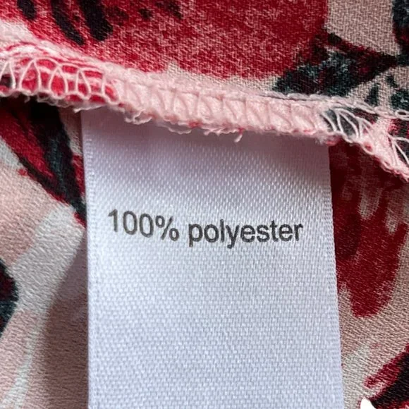 Maurices Womens Dressy Floral Tank Top Sz XL Pink V Neck Bar Back Flowy Chiffon - Picture 8 of 10